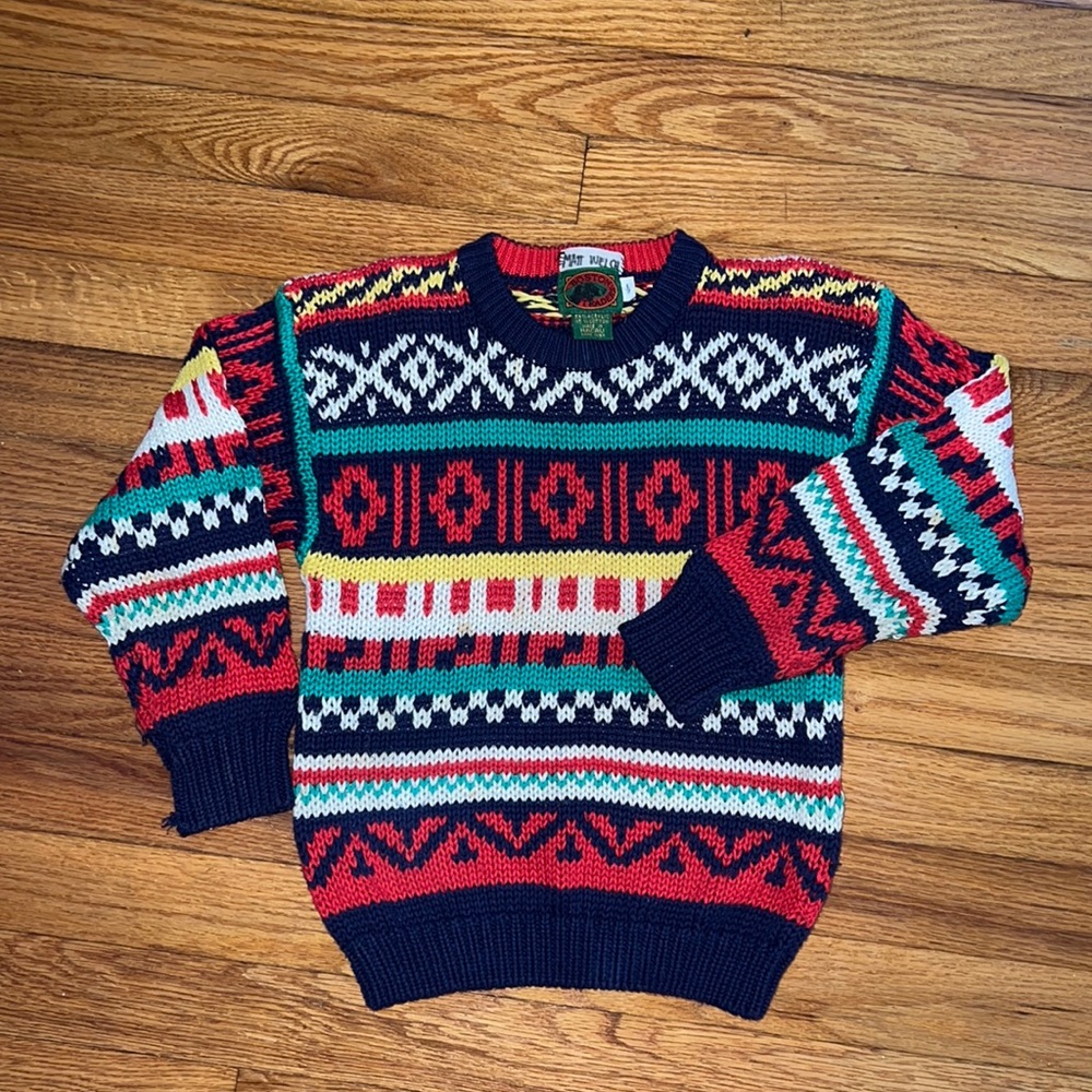 Vintage Boston Trader Christmas Sweater Fall Sweatshirt kids L 7